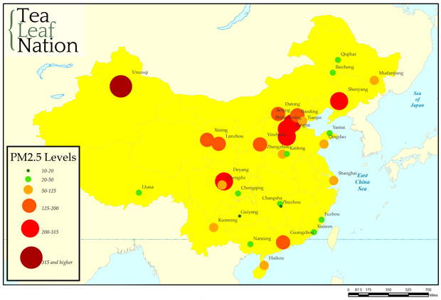 Map of air quality in China